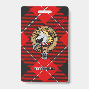Badge Blason de Clan Cunningham sur tartan