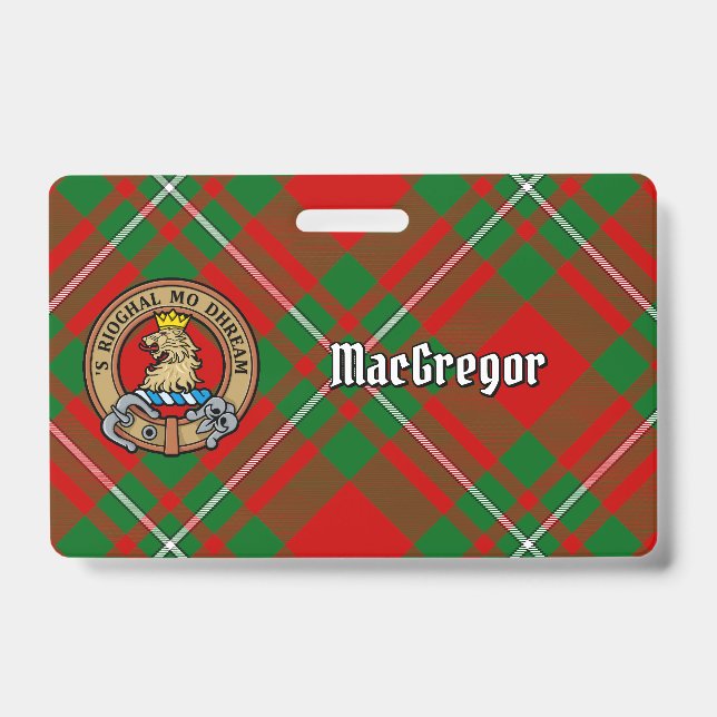 Badge Blason de Clan Gregor sur tartan (Avant)