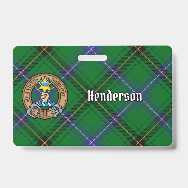 Badge Blason de Clan Henderson sur tartan (Avant)