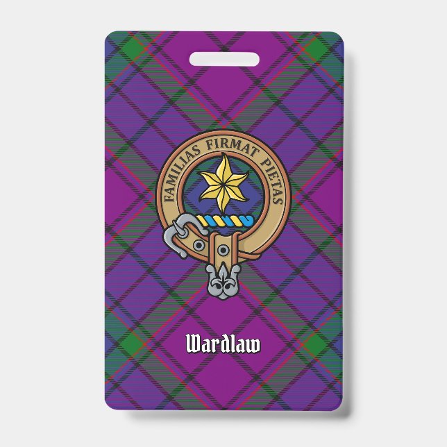 Badge Blason de Clan Wardlaw sur tartan (Avant)