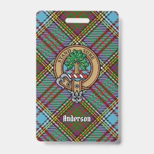 Badge Blason du clan Anderson sur tartan