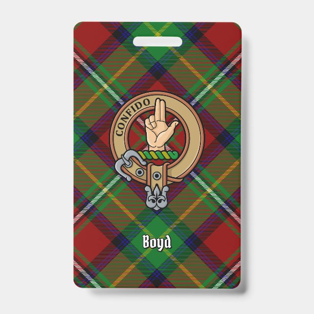 Badge Blason du Clan Boyd sur tartan (Avant)