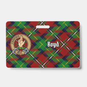 Badge Blason du clan Boyd sur tartan