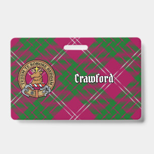 Badge Blason du clan Crawford sur tartan