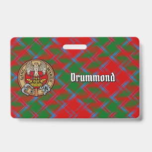 Badge Blason du Clan Drummond sur Tartan