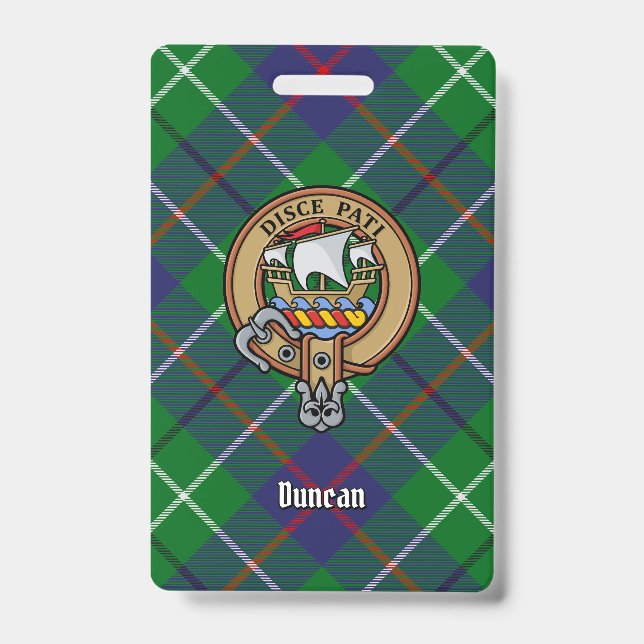Badge Blason du clan Duncan sur tartan (Avant)