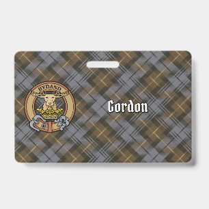 Badge Blason du clan Gordon sur tartan patiné