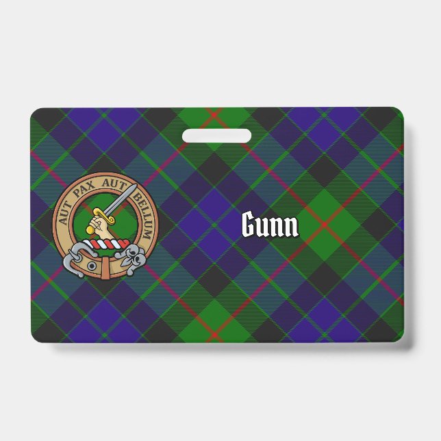 Badge Blason du clan Gunn sur tartan (Avant)