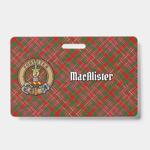 Badge Blason du clan MacAlister sur tartan
