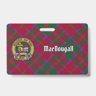 Badge Blason du clan MacDougall sur tartan