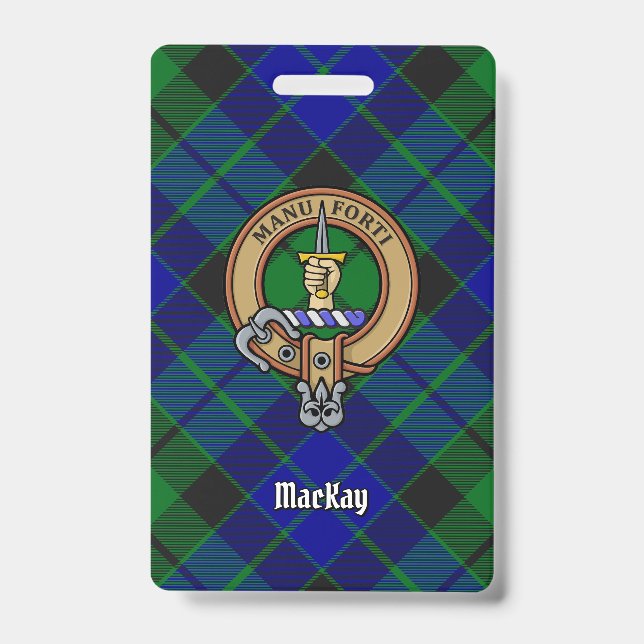 Badge Blason du clan MacKay sur tartan (Avant)