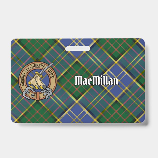 Badge Blason du clan MacMillan sur tartan de chasse (Avant)