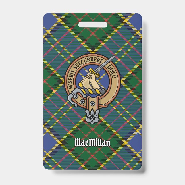 Badge Blason du clan MacMillan sur tartan de chasse (Avant)