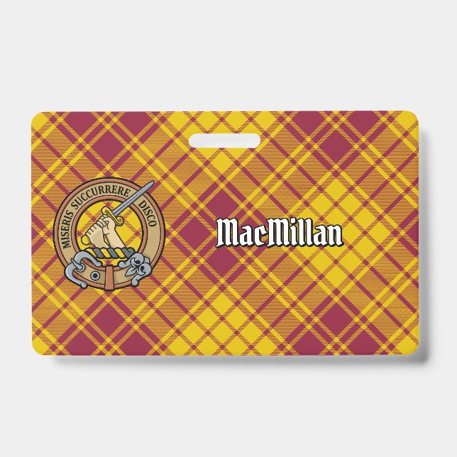 Badge Blason du clan MacMillan sur tartan de robe (Avant)
