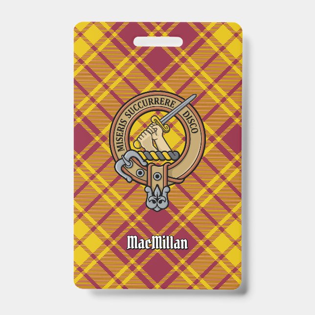 Badge Blason du clan MacMillan sur tartan de robe (Avant)