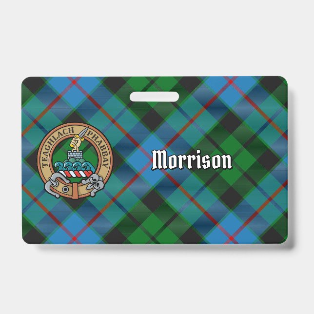 Badge Blason du clan Morrison sur tartan de chasse (Avant)