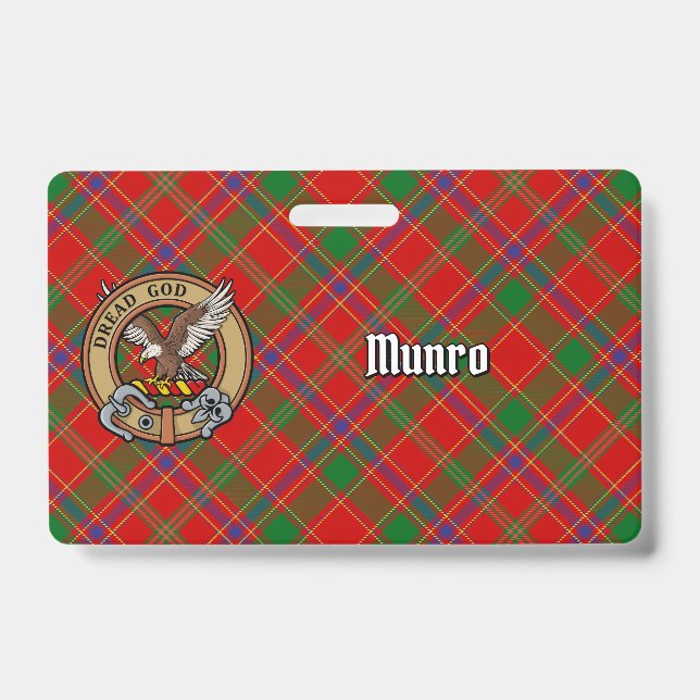 Badge Blason du clan Munro sur tartan (Avant)