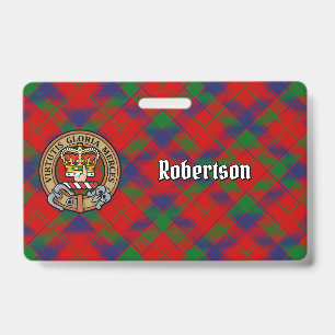Badge Blason du clan Robertson sur tartan