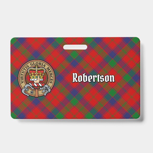 Badge Blason du clan Robertson sur tartan (Avant)