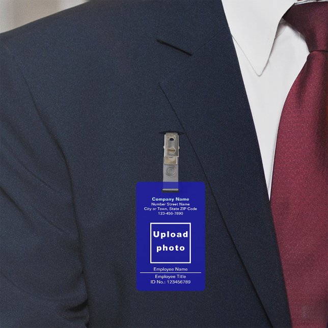 Badge Bleu avec Photo de l'Employé basé sur le Tex (Blue company badge)