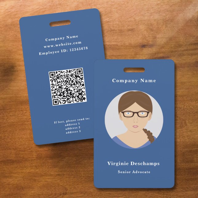 Badge Bleu Cercle photo Insigne employé (Blue Circle Photo Employee Badge)