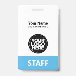 Badge Bleu clair Nom de l'employé Logo d'entreprise Étiq