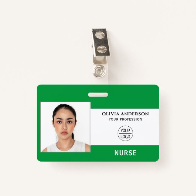 Badge Bleu clair Turquoise Bleu commercial Photo d'ident (Devant avec clip)