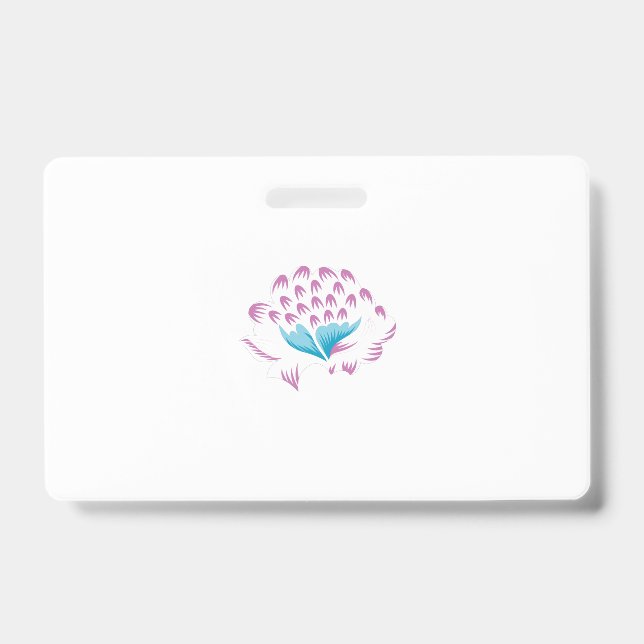 Badge Bleu de Cornflower clair, Ciel Mégenta, Fille (Avant)