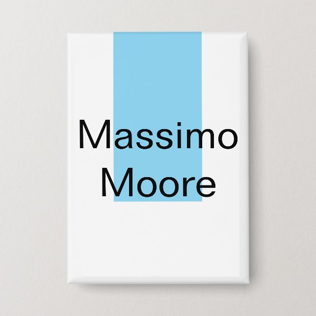 Badge Bleu Noir Blanc Simple Élégant Nom Personnel (Recto)