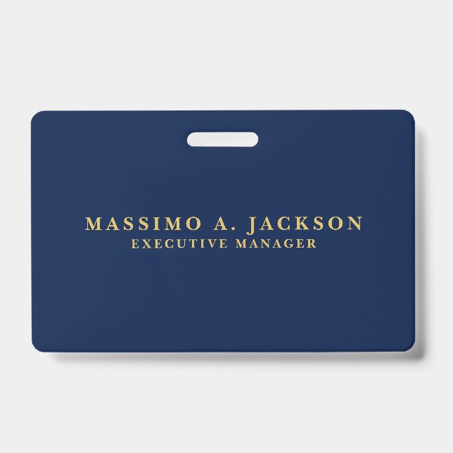 Badge Bleu Or Couleurs Professionnel Tendance Moderne Un (Avant)