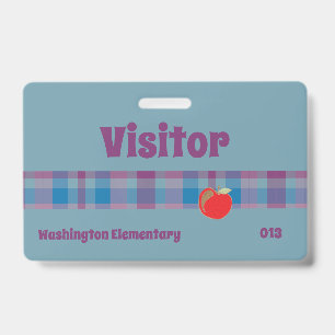 Badge bleu pour visiteur de l'école