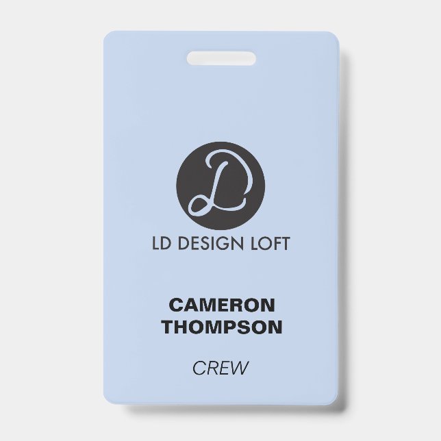 Badge Bleu Votre logo ici Équipe de collaborateurs perso (Avant)