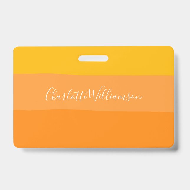 Badge Blocs de couleur Abstraits Orange Personnalisé (Face)