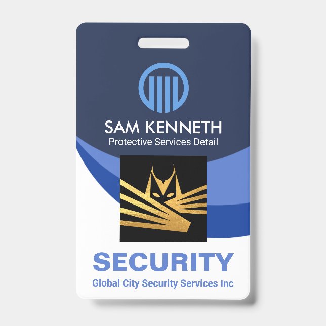 Badge Blue Global Wave Press Personnel Photo Security (Avant)