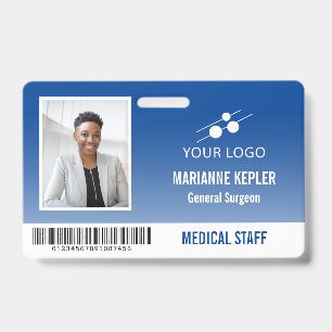 Badge Blue White Hospital Code d'employé Ajouter votre l