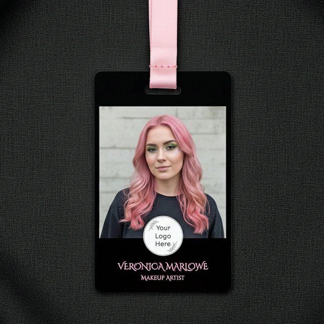 Badge Blush Noir Logo Photo Maquillage (Créateur téléchargé)