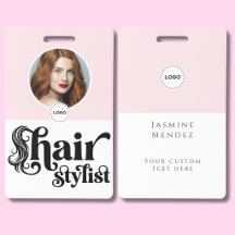 Blush Rose Blanc Élégant ID de Coiffeur Photo