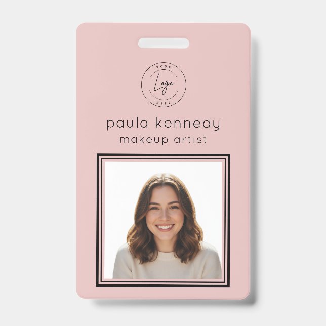 Badge Blush Rose Logo Photo Maquillage Moderne (Avant)
