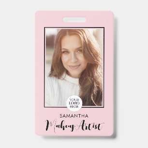 Badge Blush Rose Logo Script Photo Maquillage 