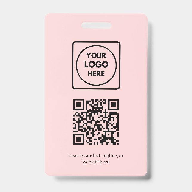 Badge Blush Rose QR | Conception de logo d'entreprise pr (Avant)