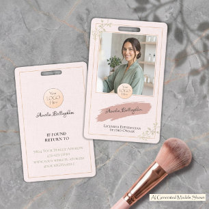 Badge Blush Sage Luxe Logo Photo Salon de Beauté Nom