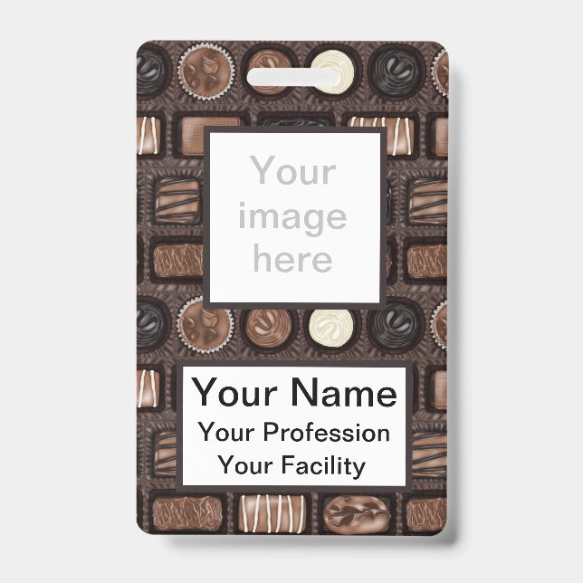 Badge Boîte de Chocolats Personnalisée (Avant)
