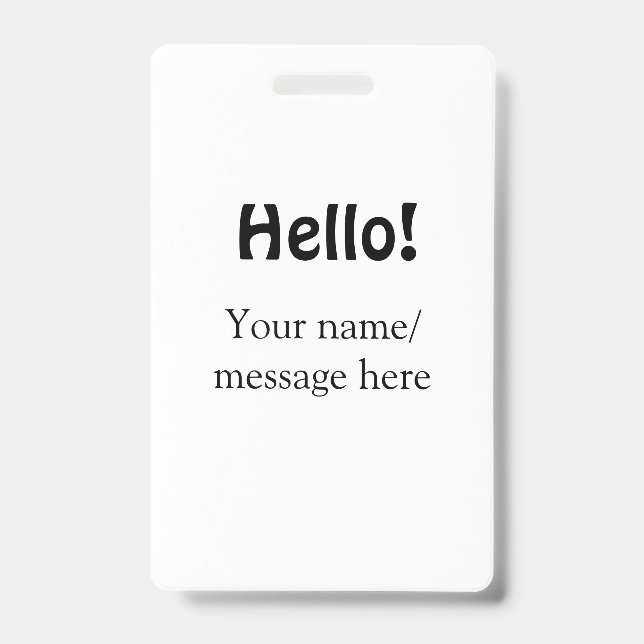 Badge Bonjour ajoutez un message de nom simple minimalis (Avant)