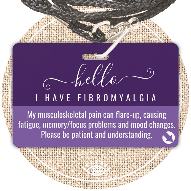 Badge Bonjour j'ai FIBROMYALGIA id d'invalidité (Créateur téléchargé)