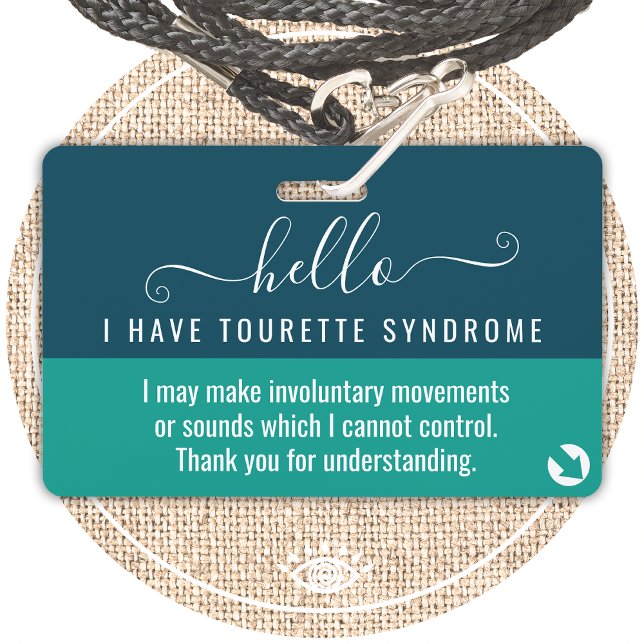 Badge bonjour j'ai le SYNDROME DE TOURETTE carte d'inval (Créateur téléchargé)