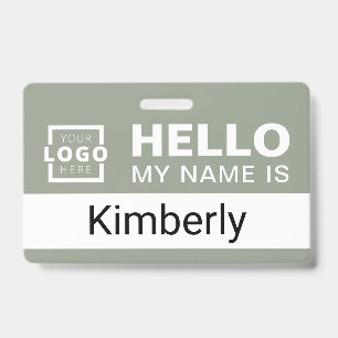 Badge Bonjour, je m'appelle - Nom de l'employé de l'entr