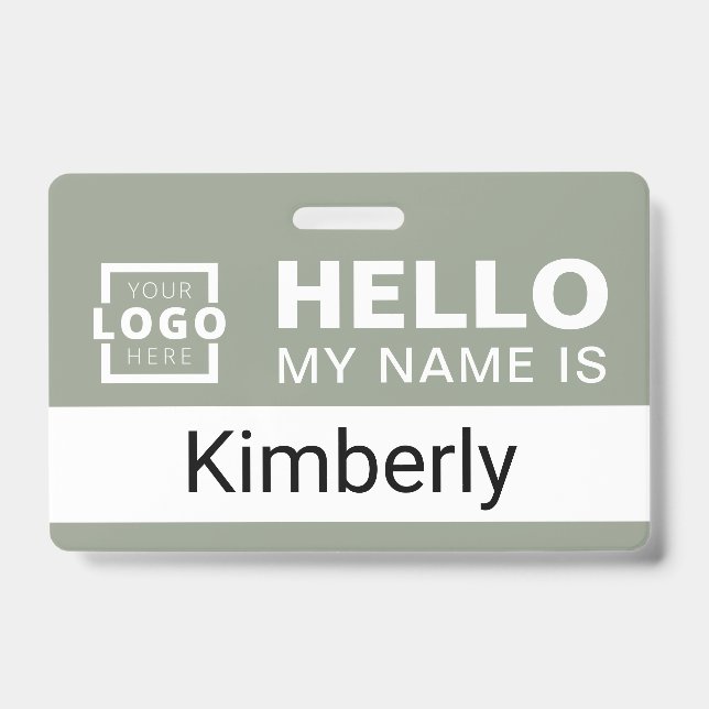 Badge Bonjour, je m'appelle - Nom de l'employé de l'entr (Avant)