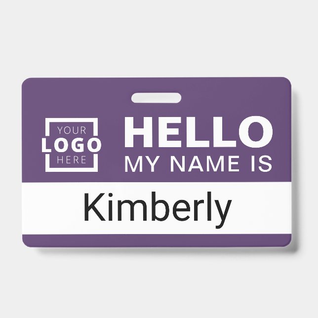 Badge Bonjour, je m'appelle - Nom de l'employé de l'entr (Avant)