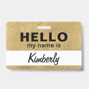 Badge Bonjour, je m'appelle - Nom de l'employé de script