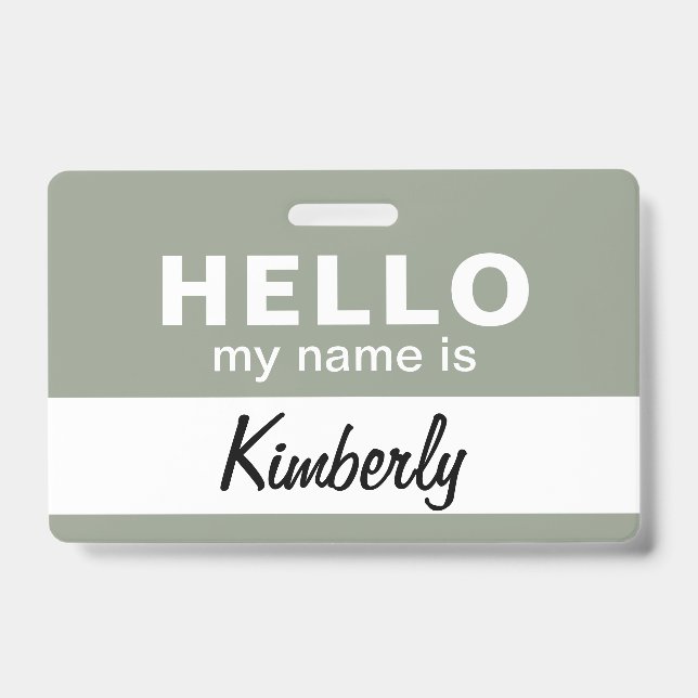 Badge Bonjour Je M'Appelle - Nom de l'employé de script  (Avant)